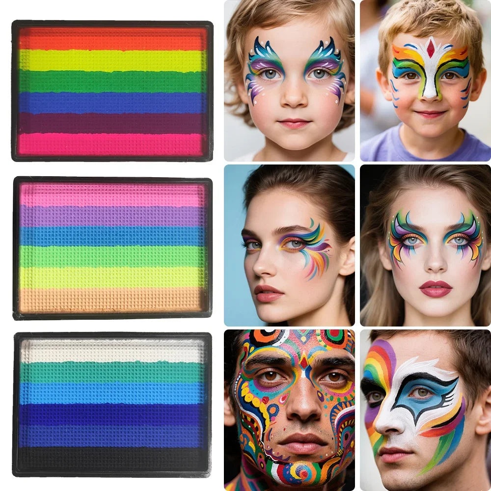 25g Rainbow Face & Body Paint Palette – Washable Split Cake Face & Body Paint HIP