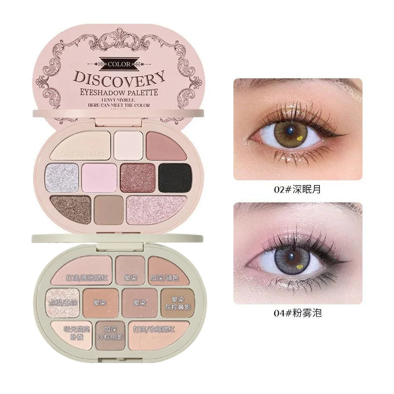 GOGO TALES 10-Color Eyeshadow & Contour Palette – Matte & Shimmer Eyeshadow Palette HIP
