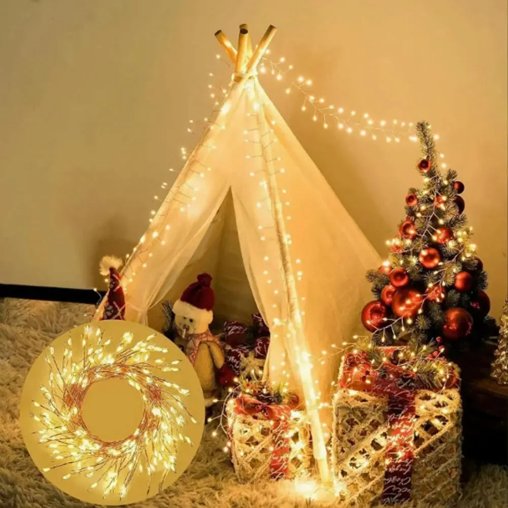 LED Copper Wire Firecracker String Lights 9M/20M/30M/50M/75M Green Wire With Remote EU/US Plug Christmas Decoration HIP