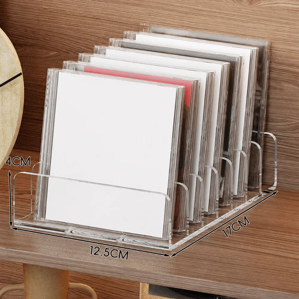 7-Grid Acrylic CD & Vinyl Record Display Shelf Organizer Acrylic Storage Shelf HIP