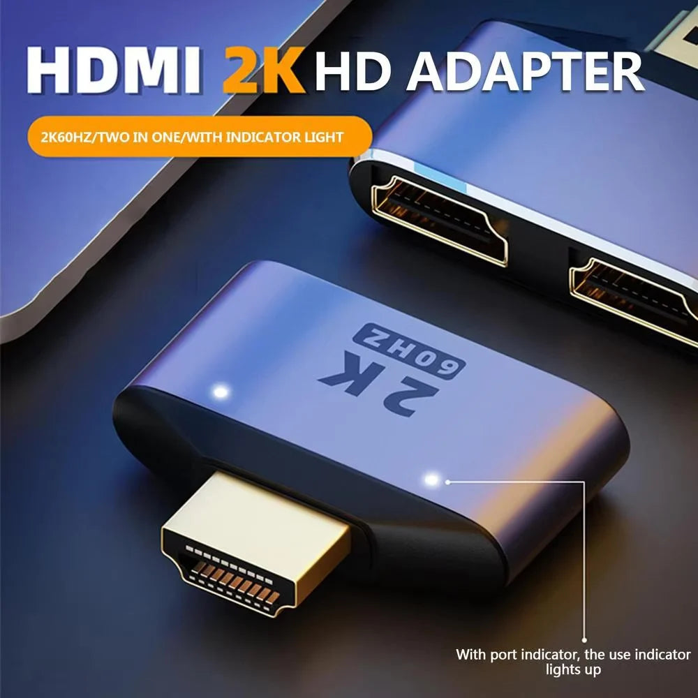 1-to-2 HDMI Splitter Adapter – 2K HD Dual Output Monitor HDMI Splitter Adapter HIP