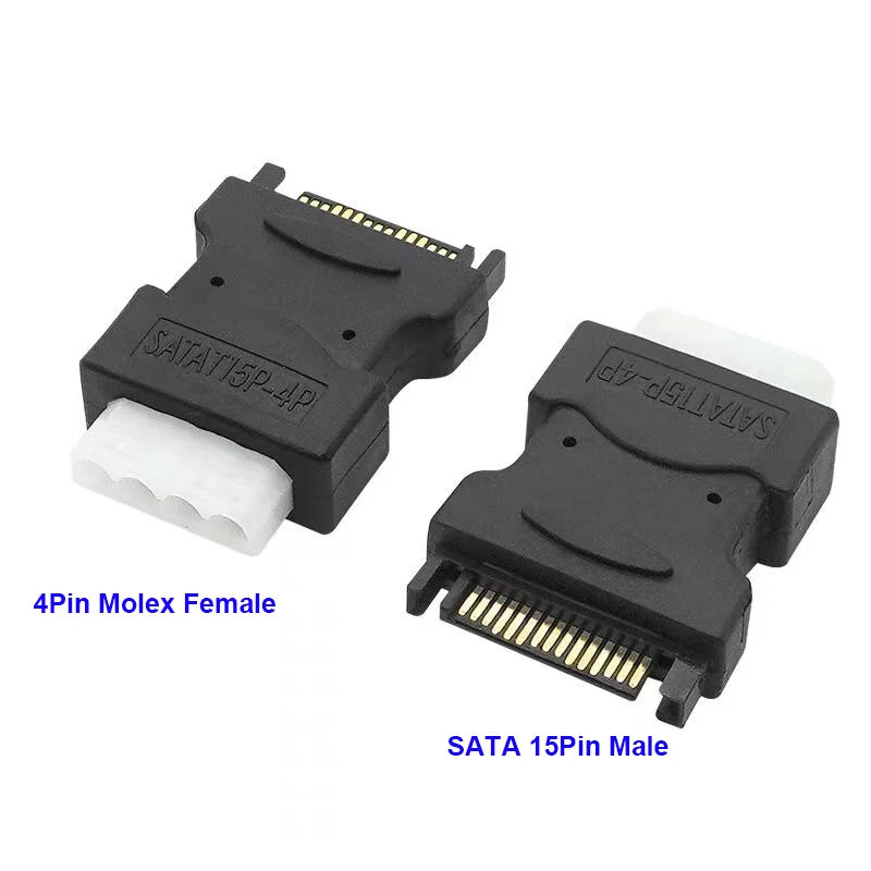 SATA 15-Pin to 4-Pin Molex IDE Power Adapter Cable | OULLX Power Cable Adapter HIP
