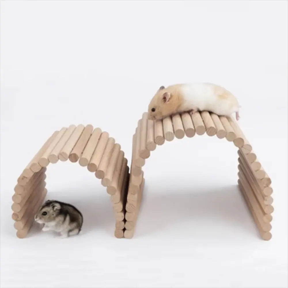 Wooden Hamster Climbing Ladder & Suspension Bridge Cage Toy Small Pet Cage Toy HIP
