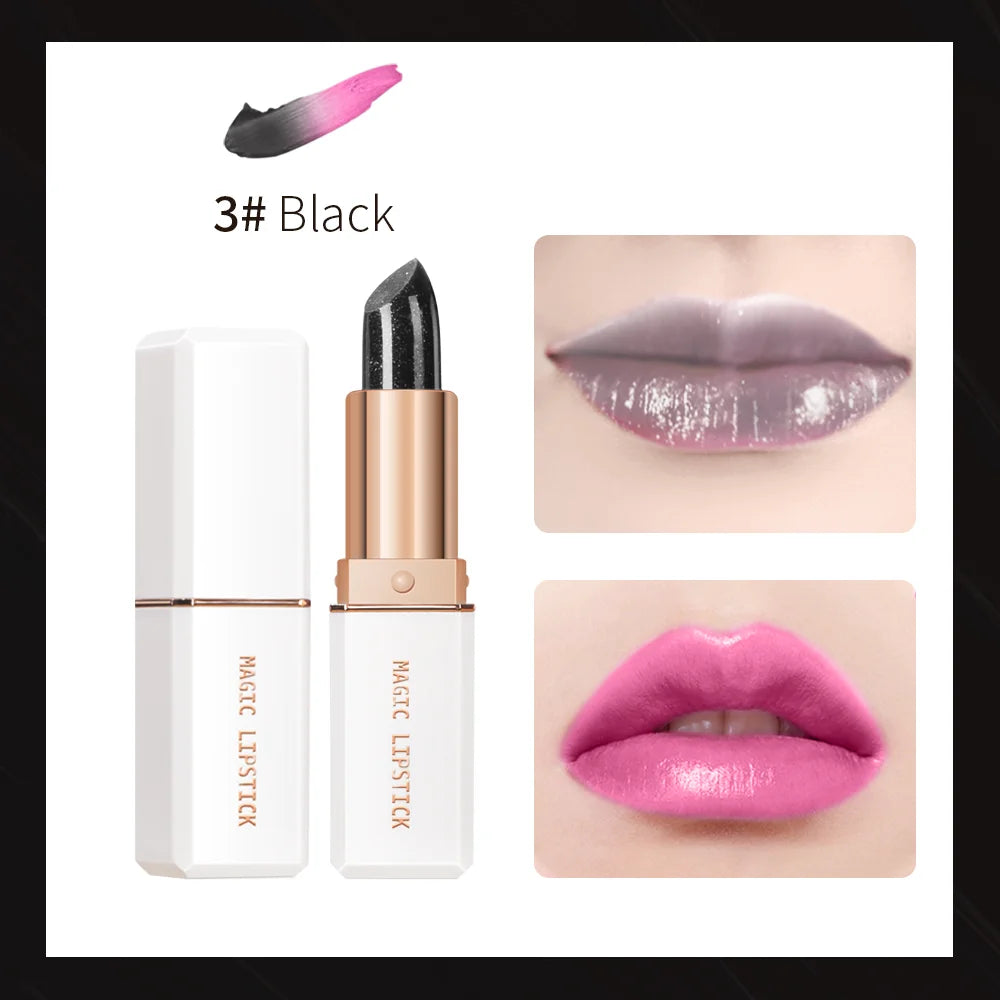 lakerain 6 Colors Magic Lipstick Temperature Color Changing Lip Stain Gloss Moisturizing And Long Lasting Waterproof Lip Balm HIP 03 black Full Size