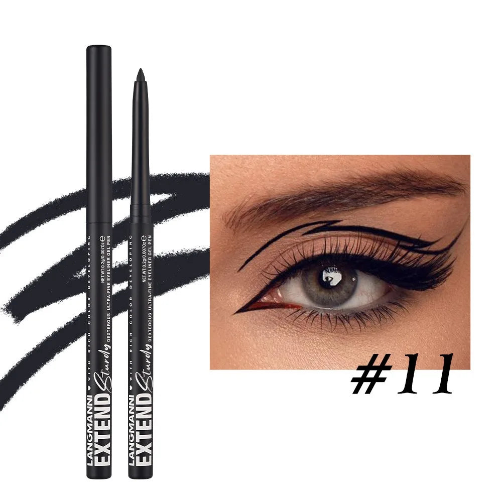 Waterproof Eyeliner Gel Pencil Matte Glitter Lying Silkworm Eye Shadow Pen Brown No Smudge Quick Drying Rotatable Eyeliner Stick HIP 11
