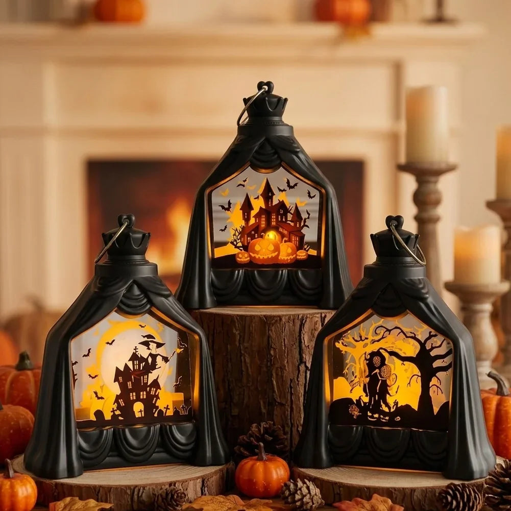 With Handle LED Candle Halloween Glowing Pumpkin Lantern Batteries Included Spooky Decor For Kids Trick Or Treat Home Party HIP