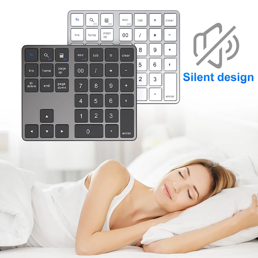 KEBIDUMEI Wireless Numeric Keypad – Dual Bluetooth & 2.4G Wireless Numeric Keypad HIP