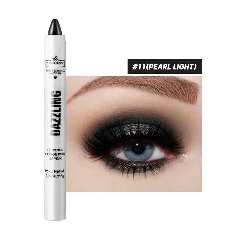 12 Colors Pearlescent Eyeshadow Pencil Waterproof Long Lasting Glitter Shimmer Eye Shadow Pen Eyeliner Stick Eyes Makeup Tools HIP 11