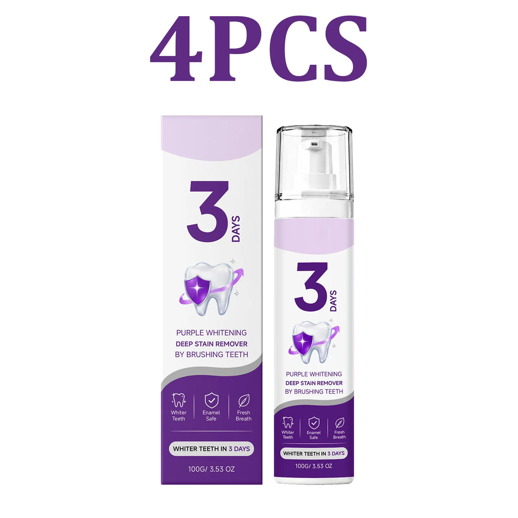 Purple Toothpaste – Brightening, Stain Removal & Fresh Breath Brightening Toothpaste HIP 4PCS