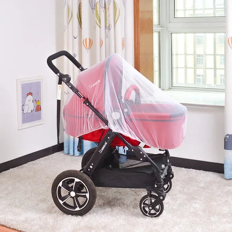 Baby Stroller Mosquito Net – Insect Shield Mesh Cover Stroller Mosquito Net HIP C92-White