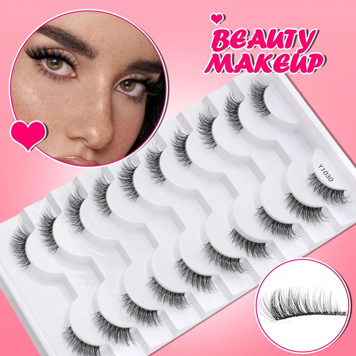 New Fox Half Eyelashes 3/10 Pairs 3D Mink Lashes Natural Eyelash Extension Cat Eye Eyelashes Makeup Tools Faux Cils Maquiagem HIP