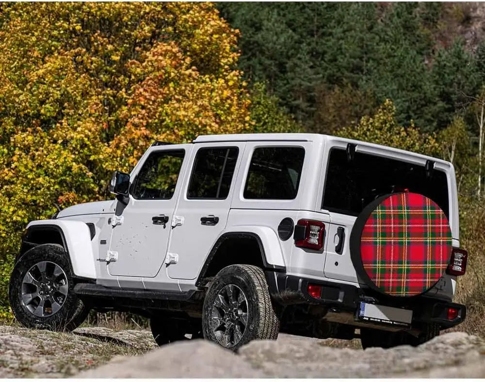 Tartan Plaid Spare Tire Cover – Weatherproof Wheel Protector Spare Tire Cover HIP