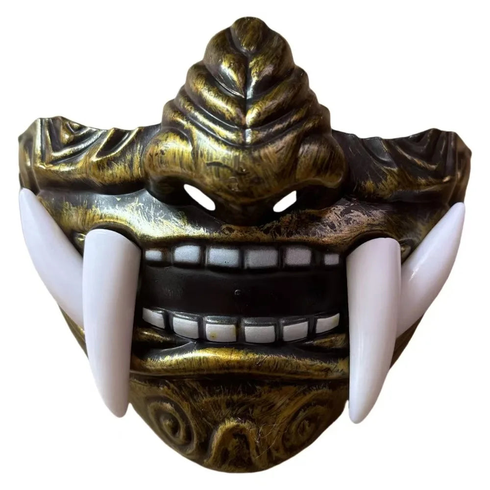3D Japanese Samurai Cosplay Mask – Fang Halloween Full Face Mask Cosplay Face Mask HIP D