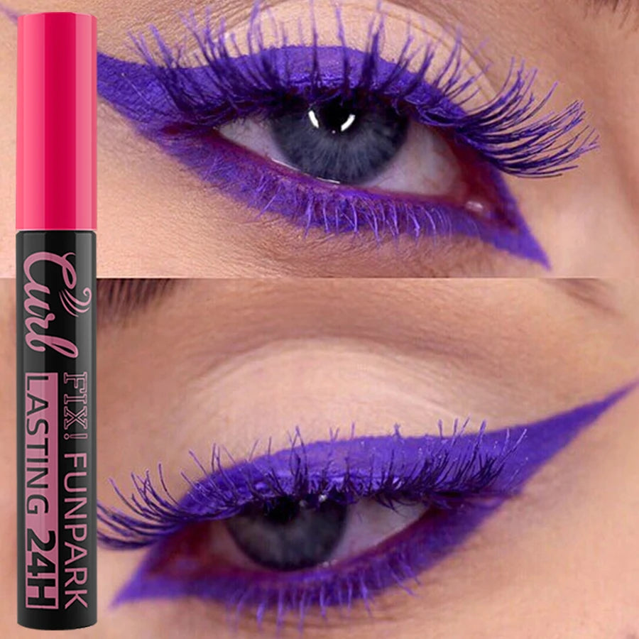 9 Color Mascara Thick Curl Waterproof Natural Eyelash Long Lasting Blue White Green Pink Black Eye Makeup Korean Cosmetics HIP 04