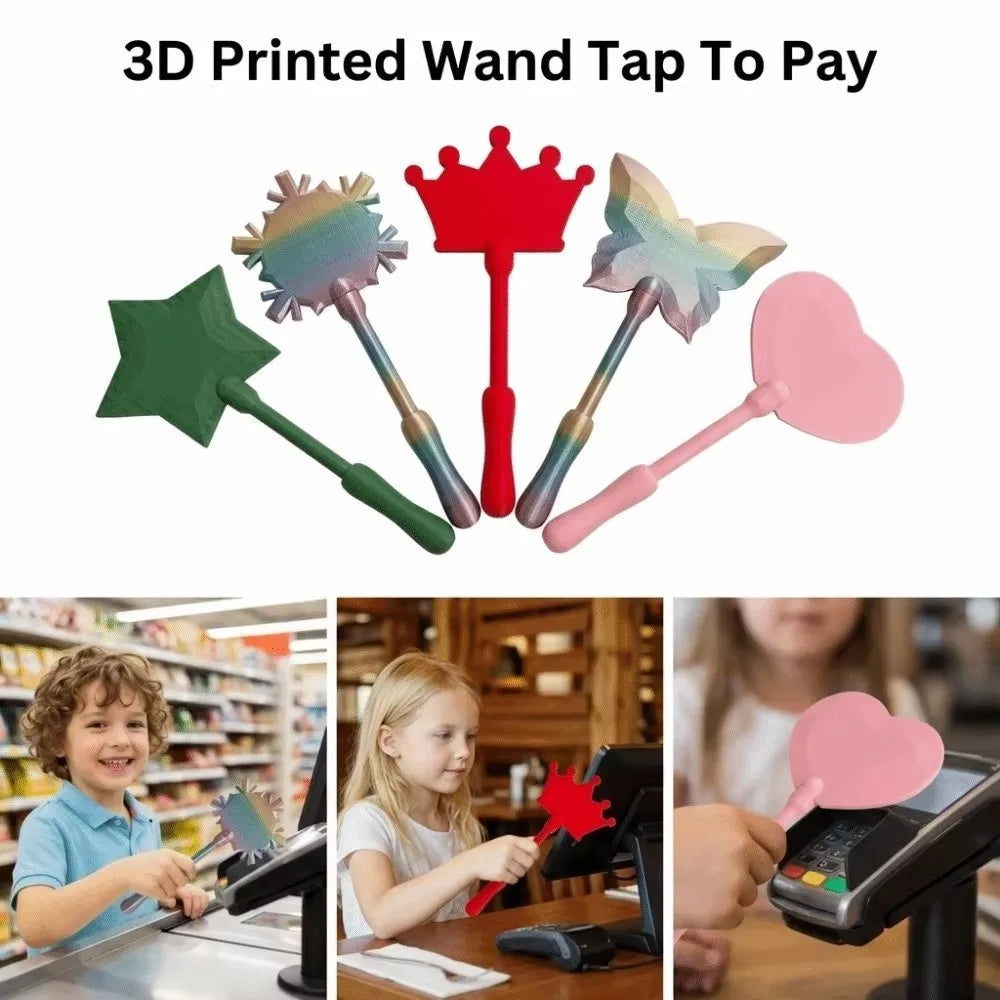 3D Printed Magic Wand Contactless Card Holder | Tap to Pay Novelty Card Holder HIP
