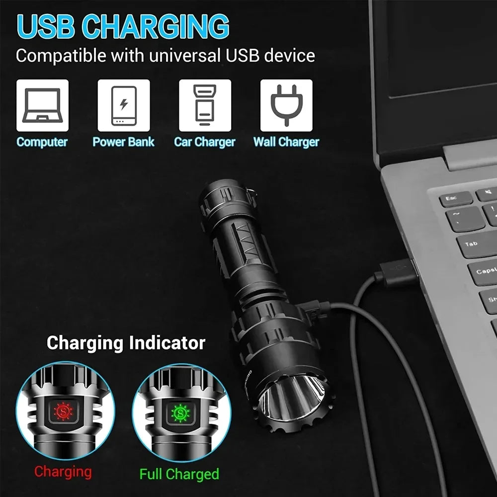 ESMARTER L2 LED Tactical Flashlight – 1000 Lm, USB Rechargeable Tactical LED Flashlight HIP