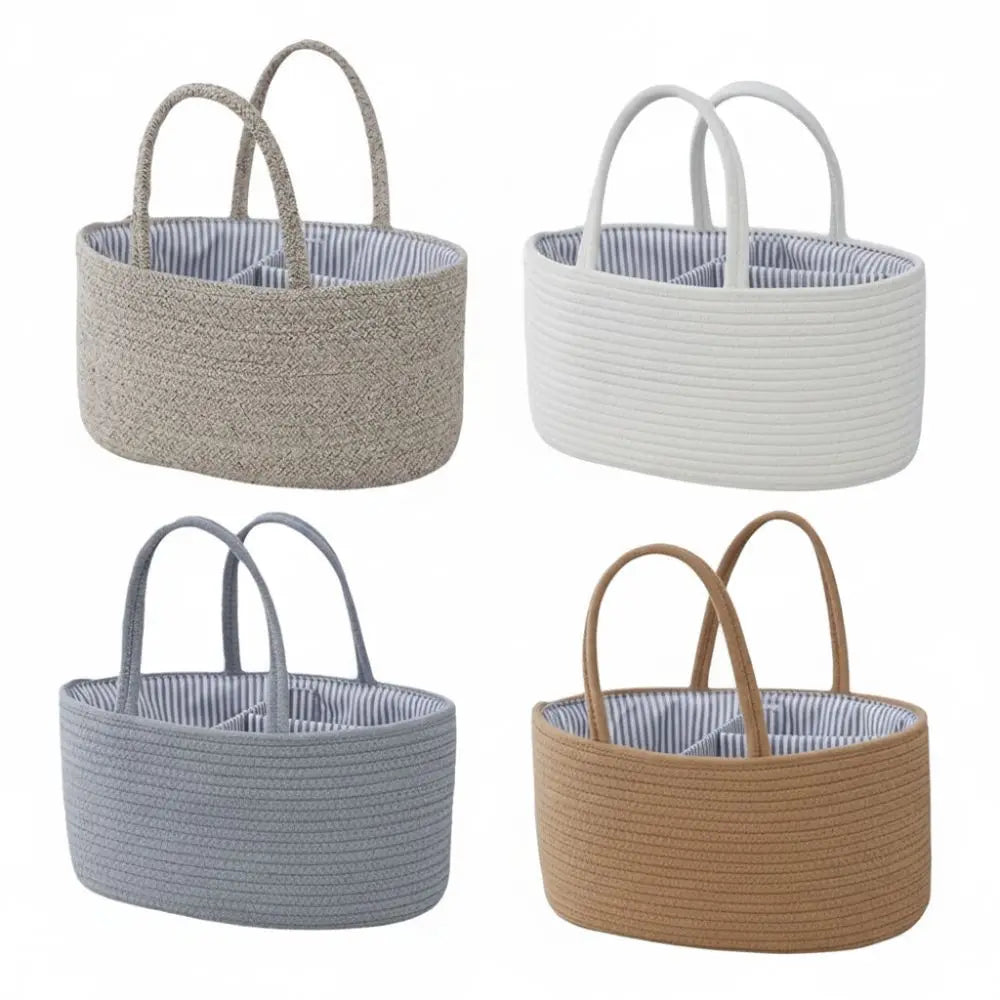Large Cotton Rope Baby Nappy Storage Basket & Organiser Storage Basket HIP