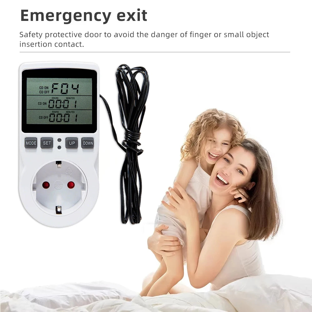 EU/FR Digital Thermostat Timer Socket – Heating & Cooling Thermostat Timer Socket HIP