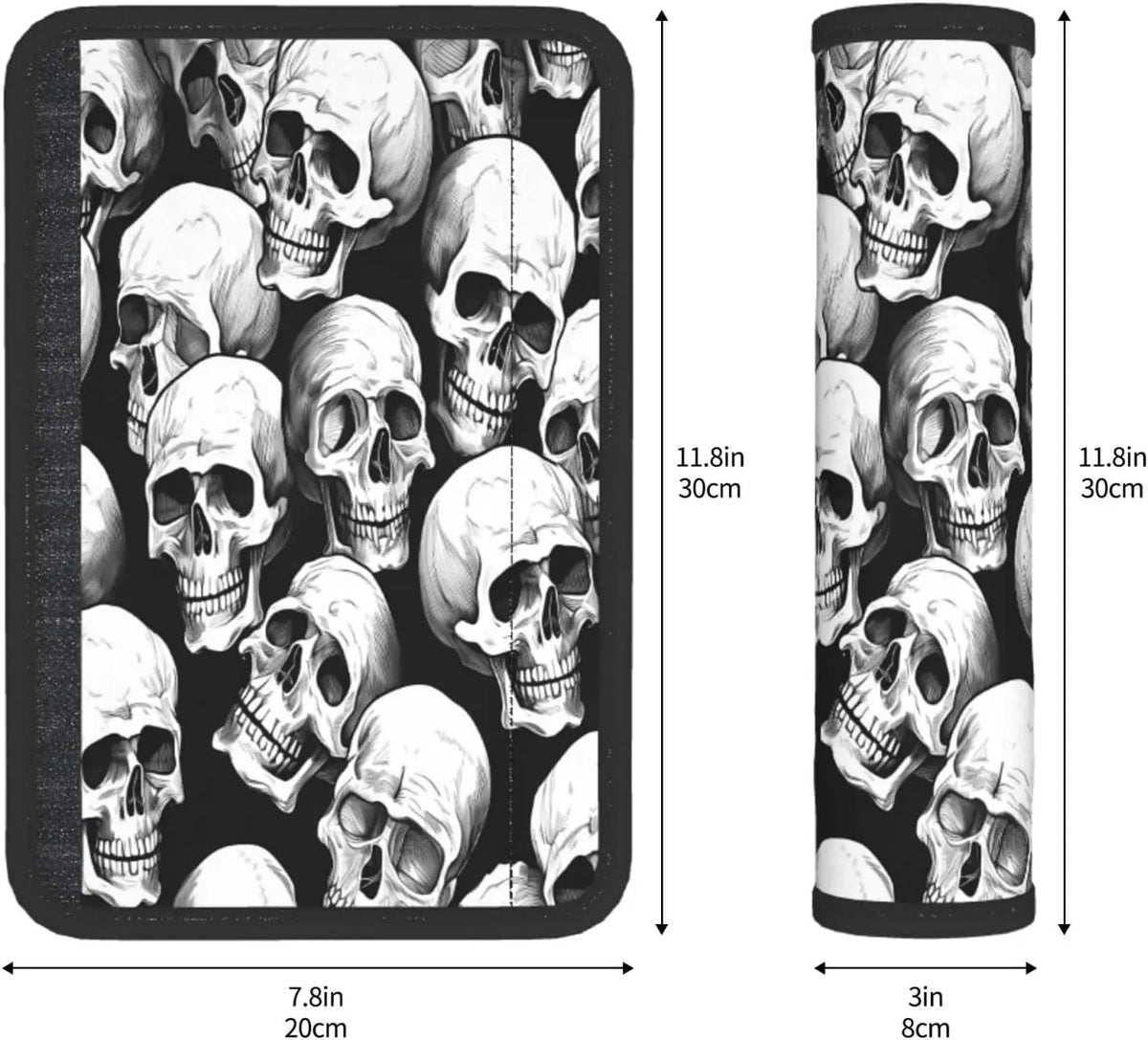 Halloween Skull Seat Belt Cover Pads – Neoprene 2-Pack Seat Belt Cover HIP