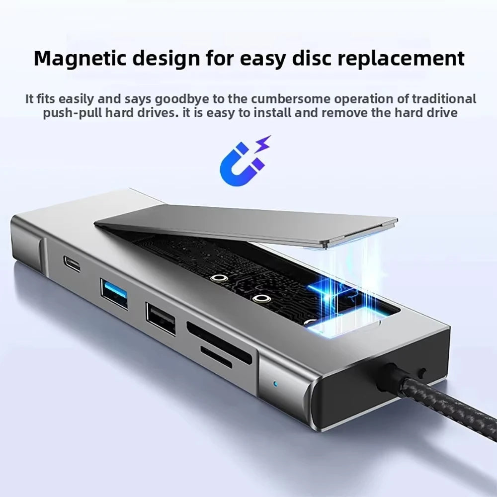 8-in-1 USB-C Hub & M.2 NVMe/SATA SSD Docking Station USB-C Docking Station HIP