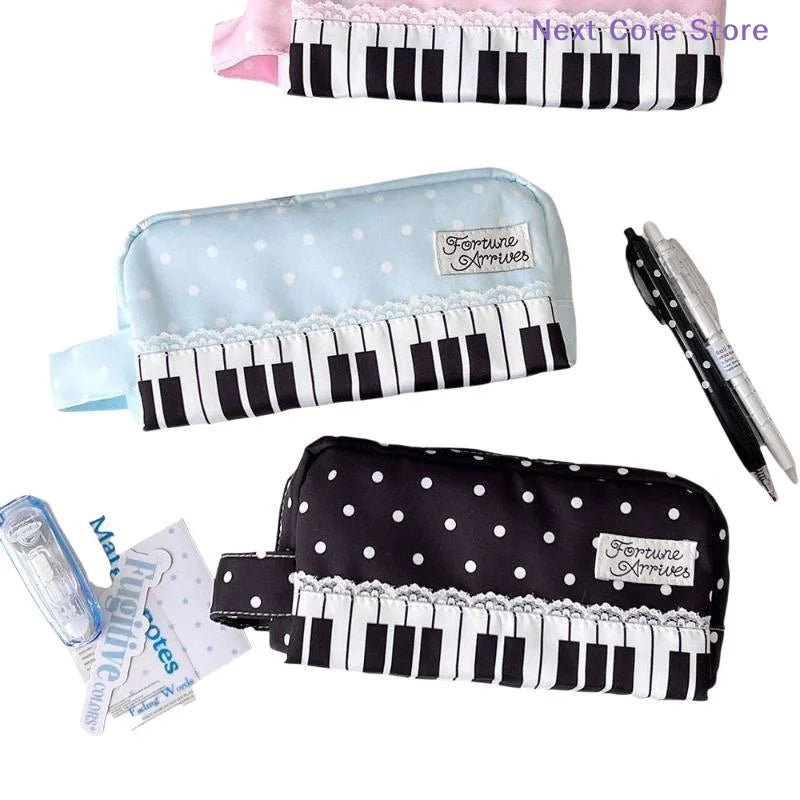 Kawaii Piano Key Polka Dot Pencil Case – Large Capacity Pencil Case HIP