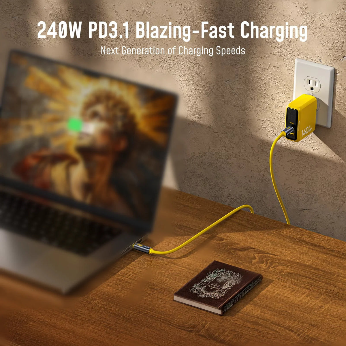 AOHI Adonis 240W USB-C Cable 3.3ft | 120Gbps, 8K, PD3.1 USB-C Charging Cable HIP
