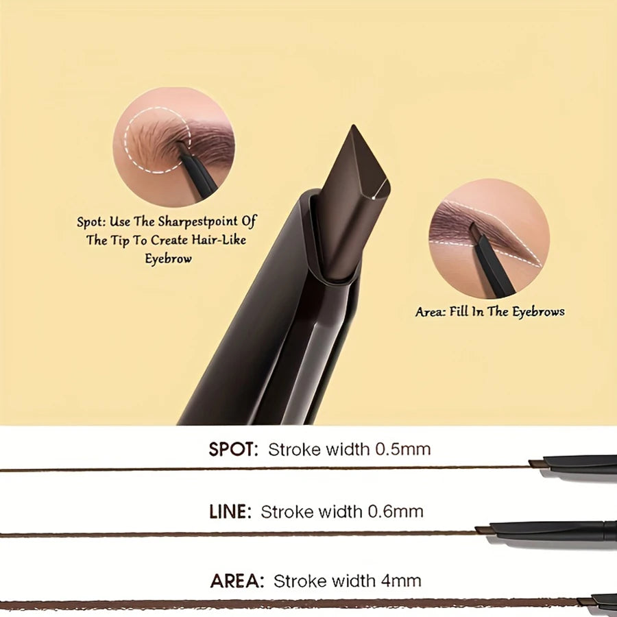 Waterproof Matte Eyebrow Pen Makeup Double Head Lasting Brown Non-Smudged Eye Brow Pencil Tint with Brush Cosmetics HIP