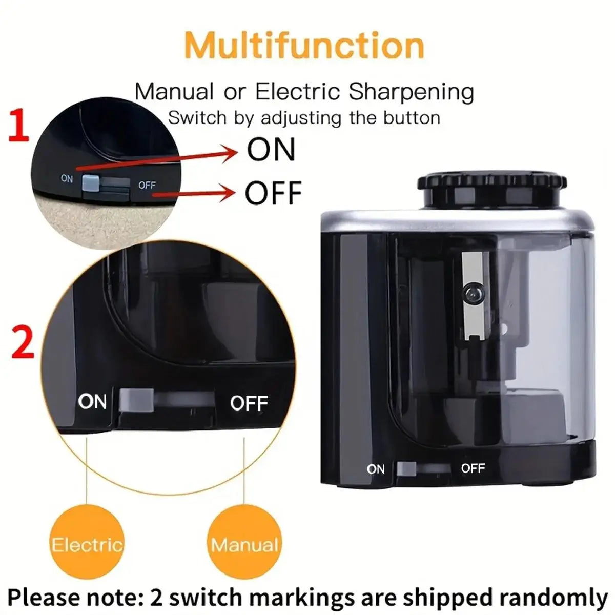 Electric Auto Pencil Sharpener 6–8mm | School & Office Desk Electric Pencil Sharpener HIP