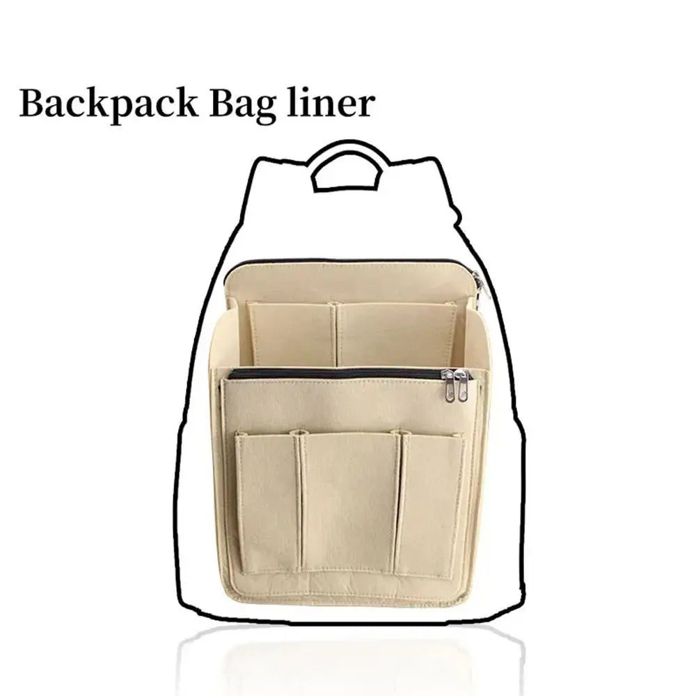 Felt Backpack Insert Organizer – Multi-Pocket Inner Bag Bag Insert Organizer HIP