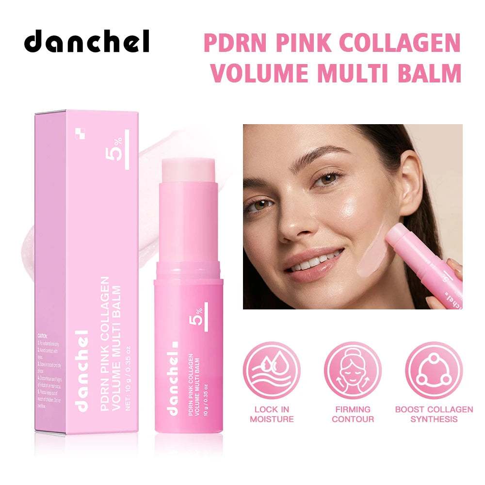 PDRN Pink Collagen Volume Collagen Stick Multi Balm Stick Deep Hydration Moisturizer Brightening Plump Smooth Face Skin Care HIP