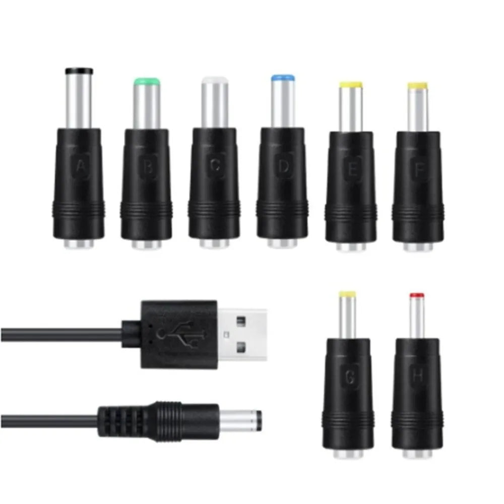 USB to DC Universal Power Cable – 8 Connector Tips | 5V DC Power Cable HIP