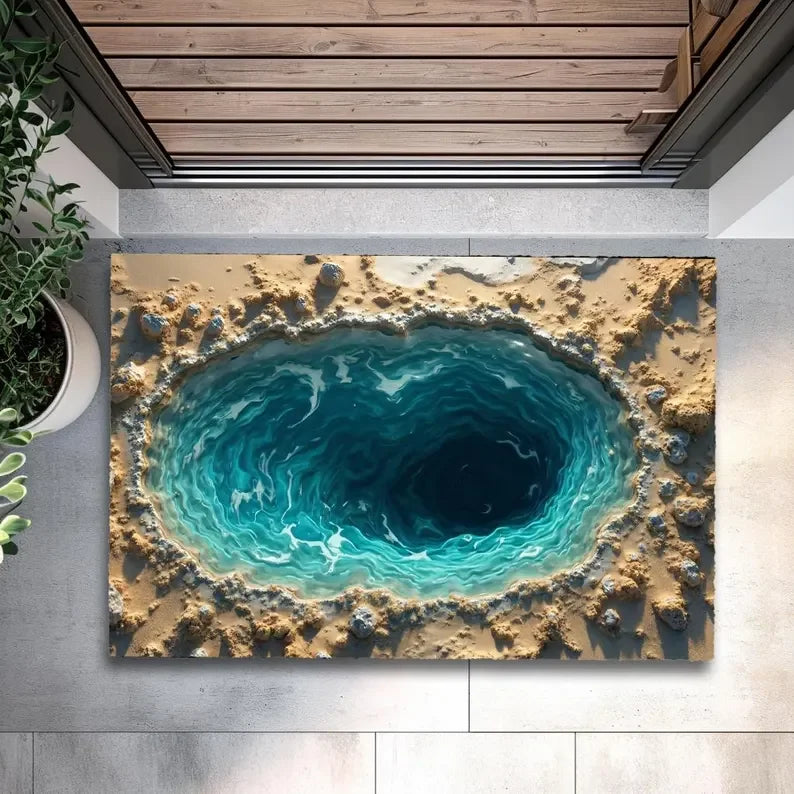 Optical Illusion Vortex Doormat – Non-Slip Washable Mat Decorative Floor Mat HIP 4 40x60cm-Felt