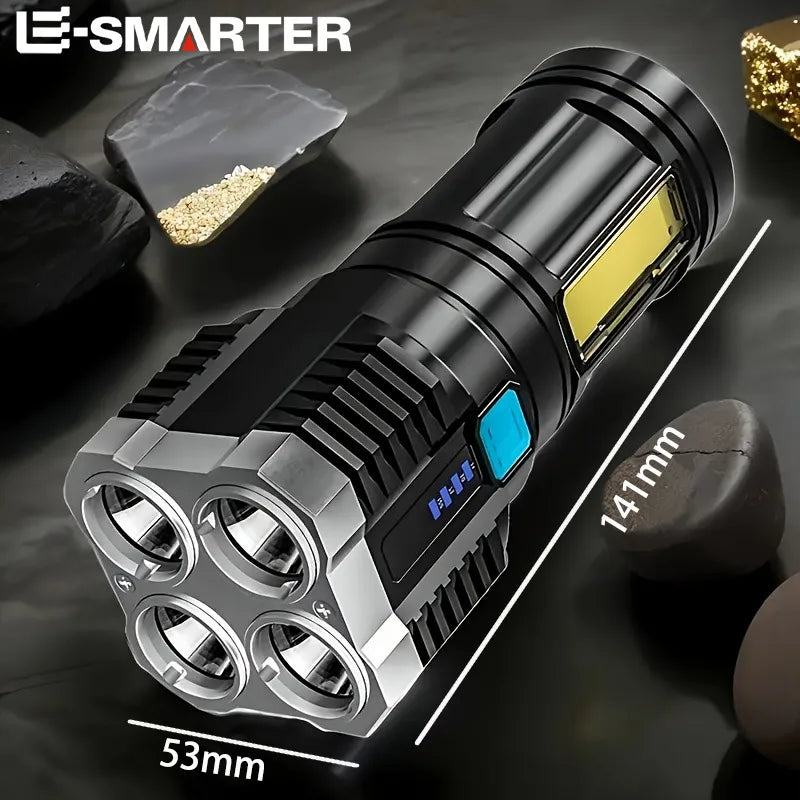 ESMARTER 4-LED USB Rechargeable Flashlight & COB Lantern Rechargeable Flashlight HIP