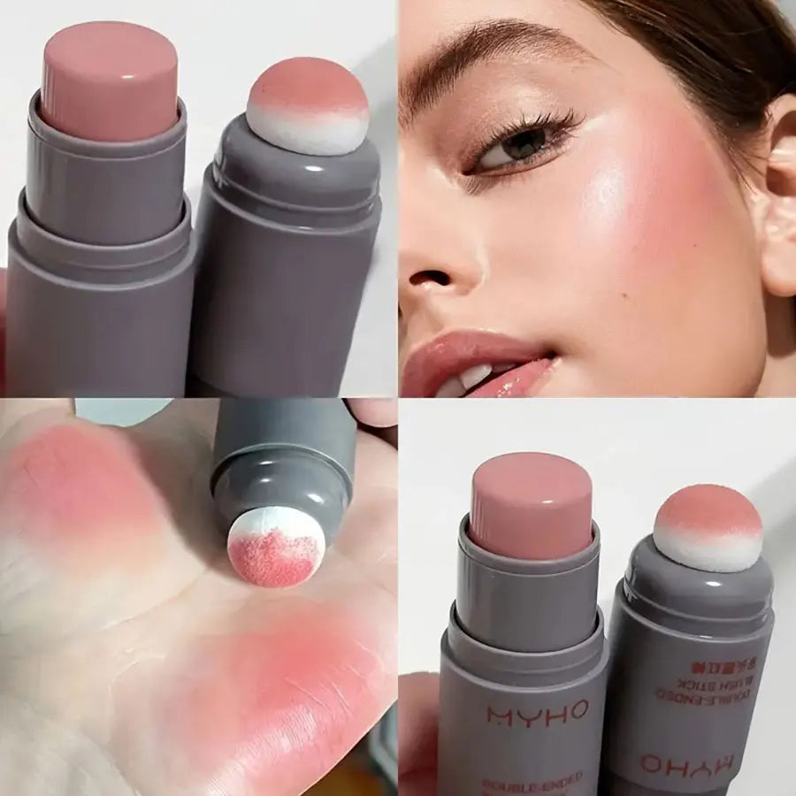 Blush Stick Double-ended Expansive Color Natural Long Lasting Matte Makeup Monochrome Creamy Rouge Blush Stick HIP
