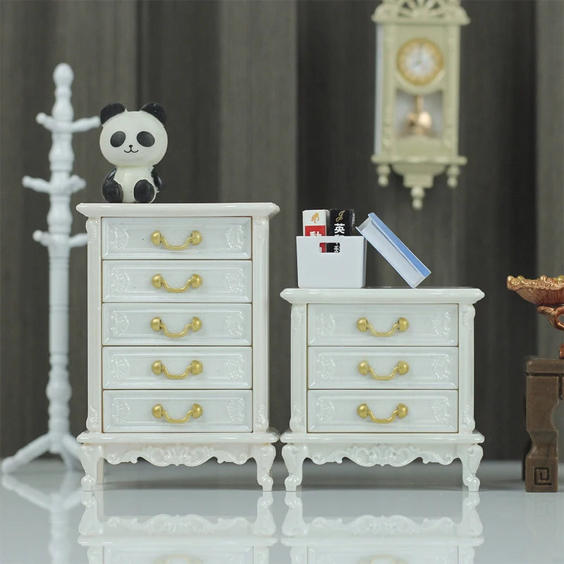 Mini Dollhouse Cabinet Furniture – Retro European Style Prop Dollhouse Furniture HIP