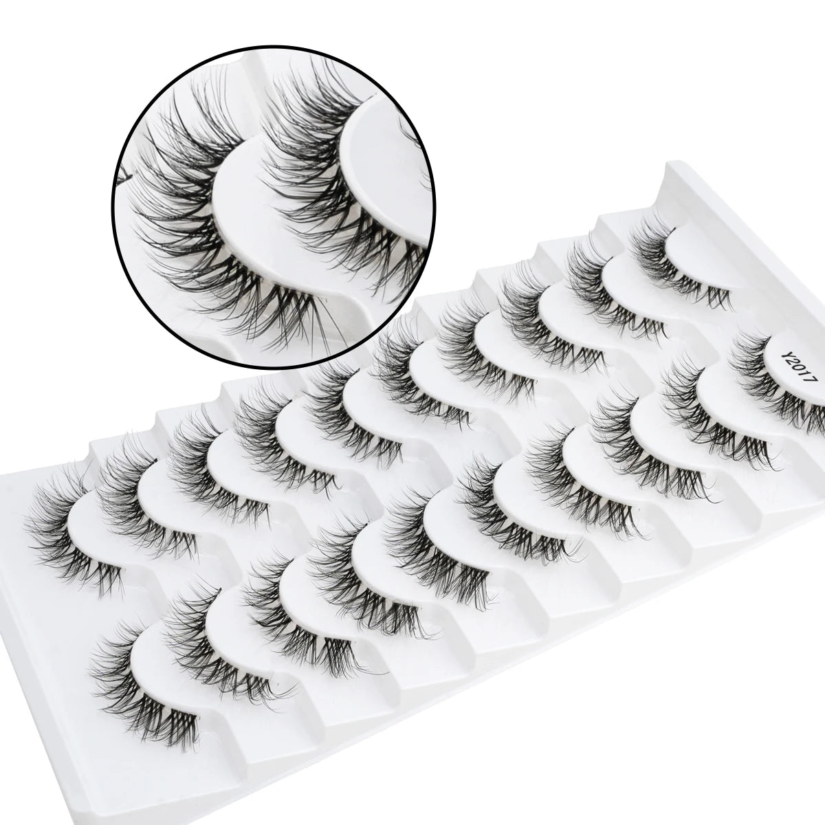 YSDO 3/5/10 Pairs Natural Faux 3D Mink Eyelashes Reusable Fake Eyelashes Tools Soft Wispy Cat Eye Lashes Maquillaje False Lashes HIP