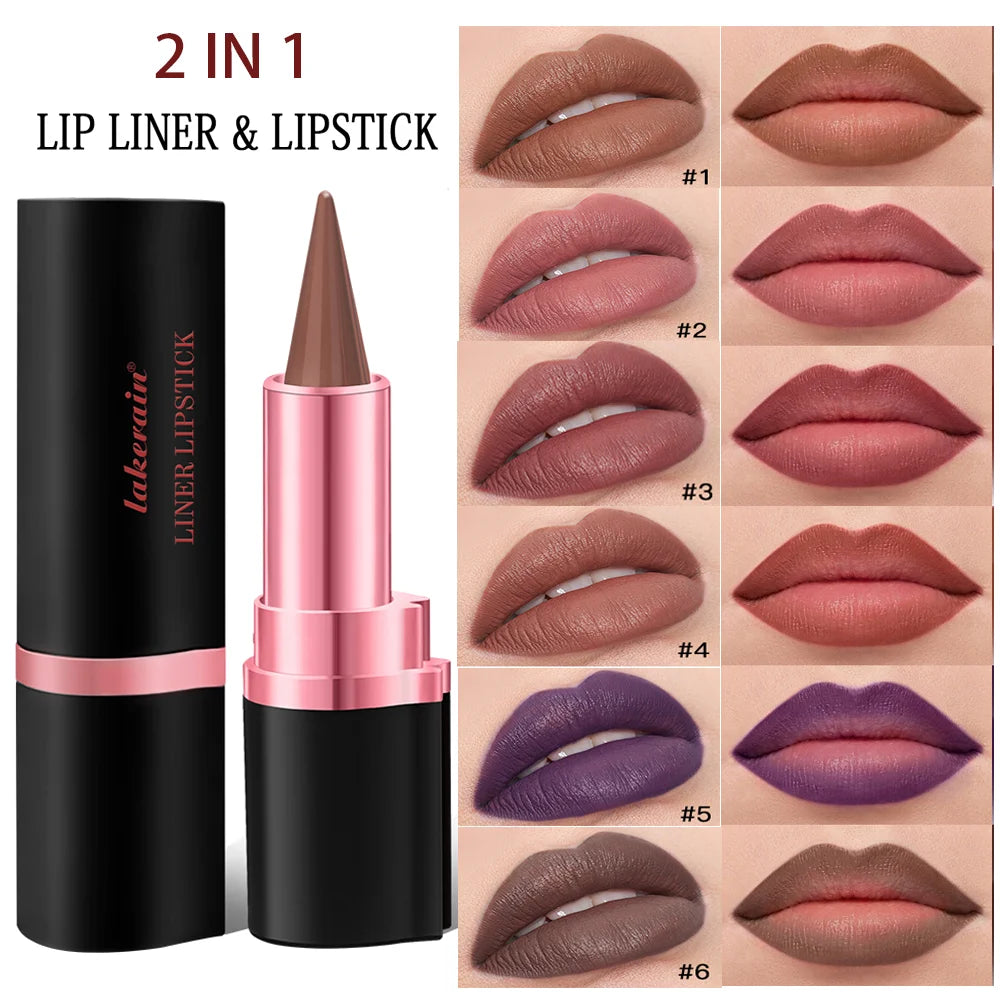 Lip Gloss & Lip Liner Set Long Lasting HydratingLip Gloss Lip Stain Contour for Every Makeup Style Women Lip Cosmetics Kit HIP