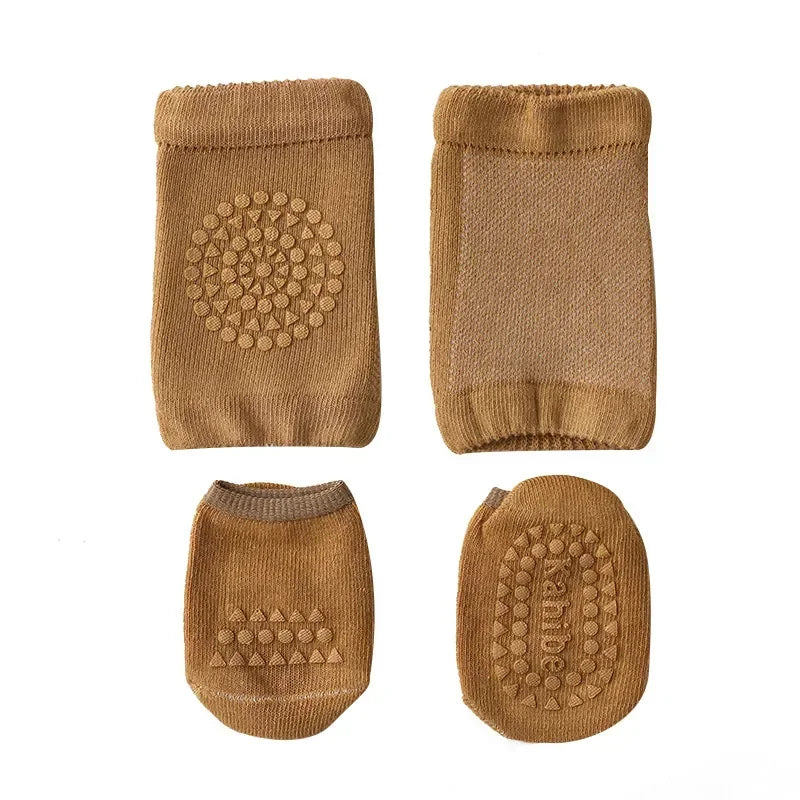 Baby Knee Pads – Anti-Slip Cotton Crawling Kneepads Unisex Baby Knee Pads HIP C17 Brown M(1-3Years)