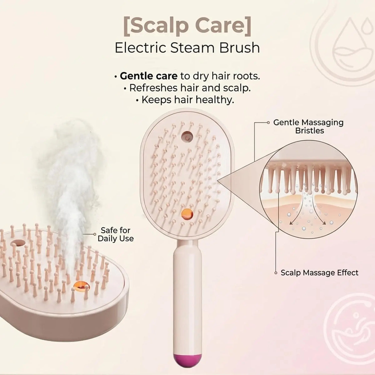 3-in-1 Electric Steam Hair Brush Comb – Mist & Ion Tech Electric Hair Comb HIP
