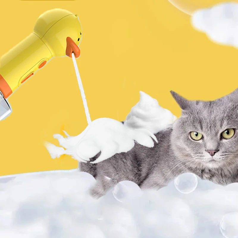 Small Yellow Duck Pet Cleaning Bathing Electric Foam Machine Usb Charging Automatic Soap Dispenser Foam Machine Pet Accessories HIP