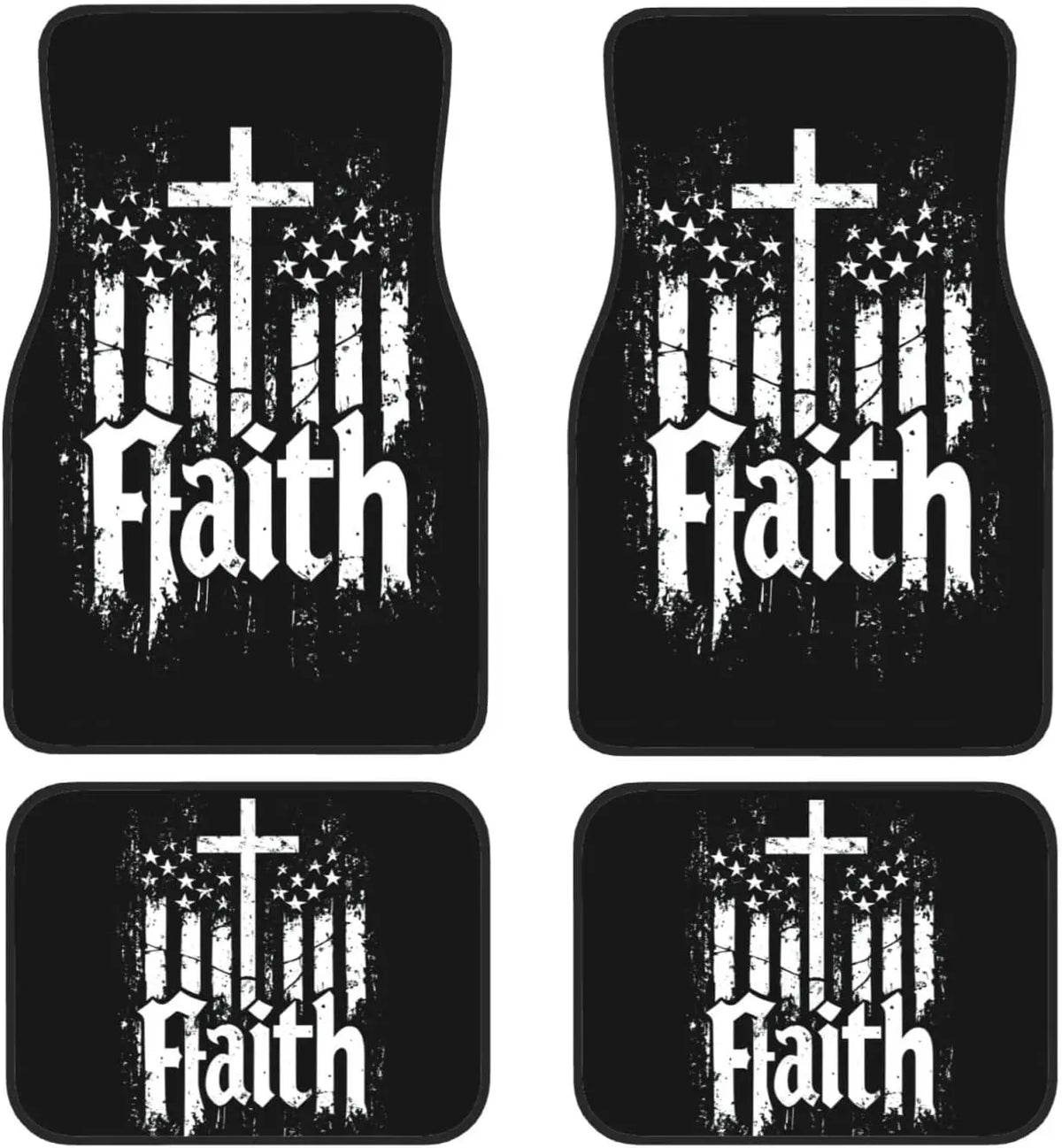 Christian Distressed USA Flag Car Floor Mats – Set of 4 Car Floor Mats HIP 1 one size