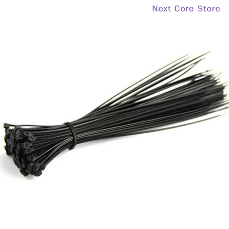 100-Pack Black Nylon Zip Cable Ties 10cm Self-Locking Cable Zip Ties HIP