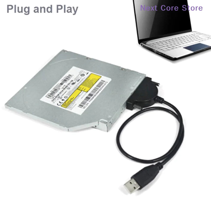 USB 2.0 to SATA Cable – CD/DVD-ROM Optical Drive Adapter SATA Adapter Cable HIP