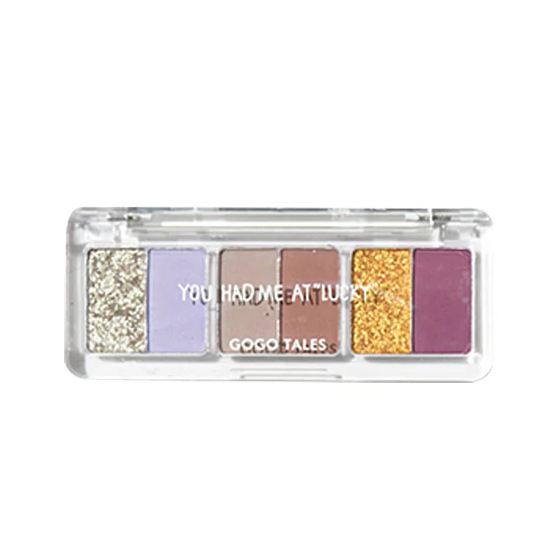Gogotales 6-Color Eyeshadow Palette – Shimmer, Glitter & Matte Eyeshadow Palette HIP
