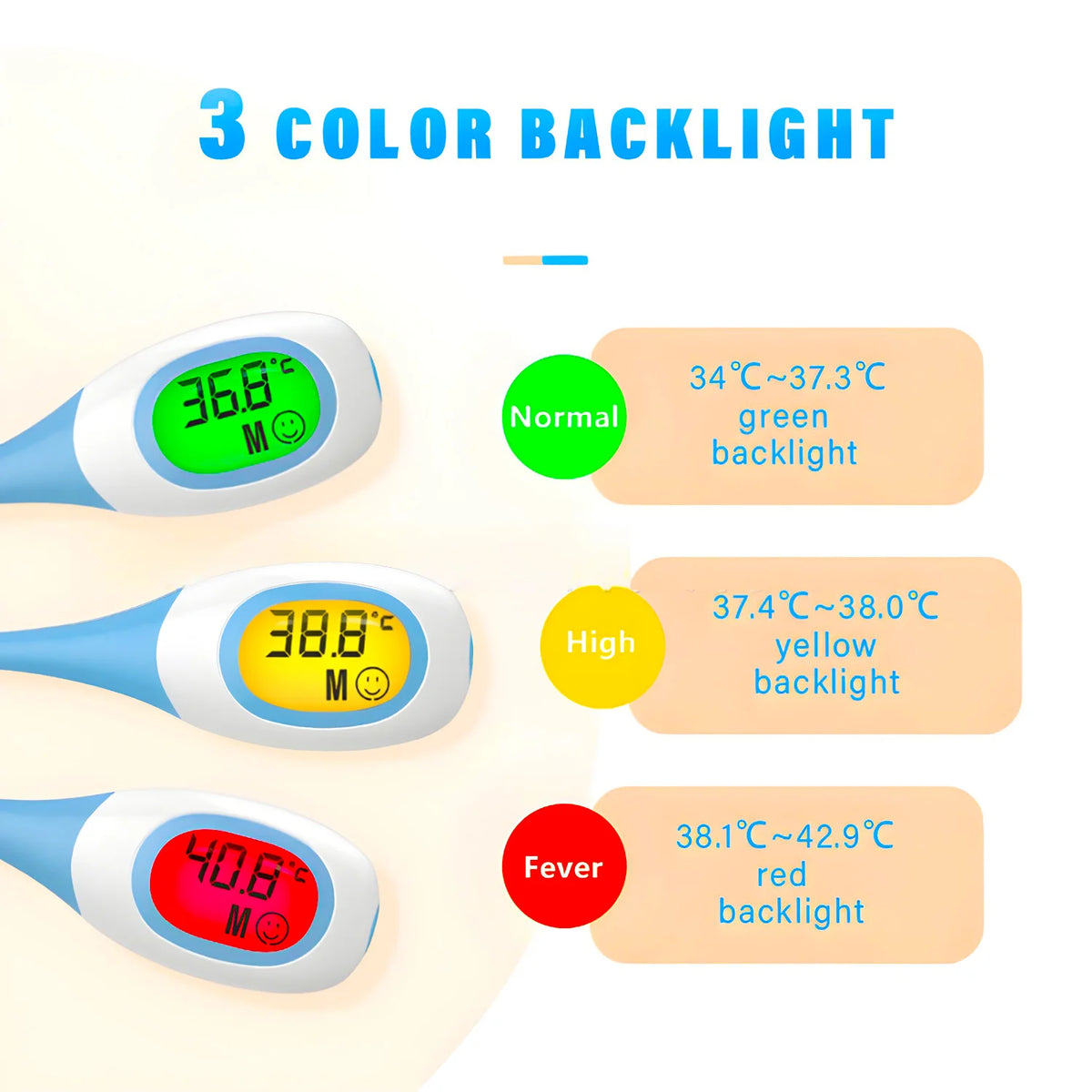 Digital 8s LED Thermometer – Oral & Armpit for Baby & Pets Digital Thermometer HIP