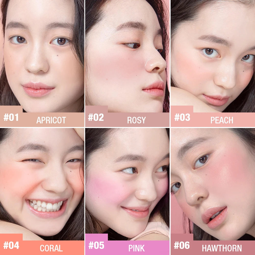 O.TWO.O 6-Color Mineral Blush Palette – Matte & Satin Mineral Blush Palette HIP