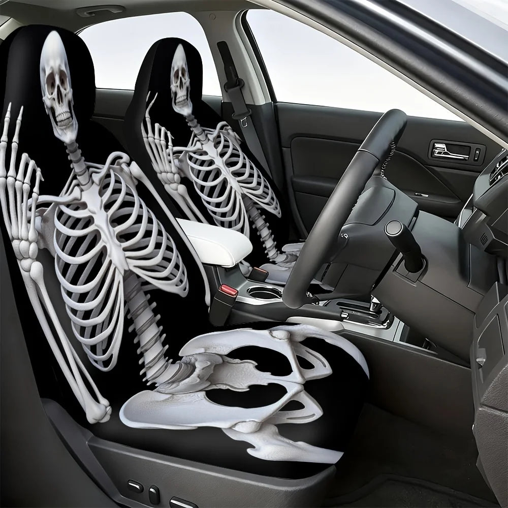 Skeleton Rock Car Seat Covers Set of 2 – Universal Fit Car Seat Covers HIP 1