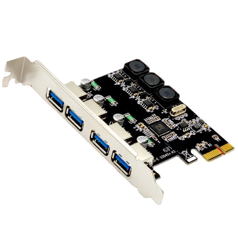 PCIe to USB 3.0 Expansion Card – 4-Port Self-Powered Adapter PCIe USB Expansion Card HIP As Photo