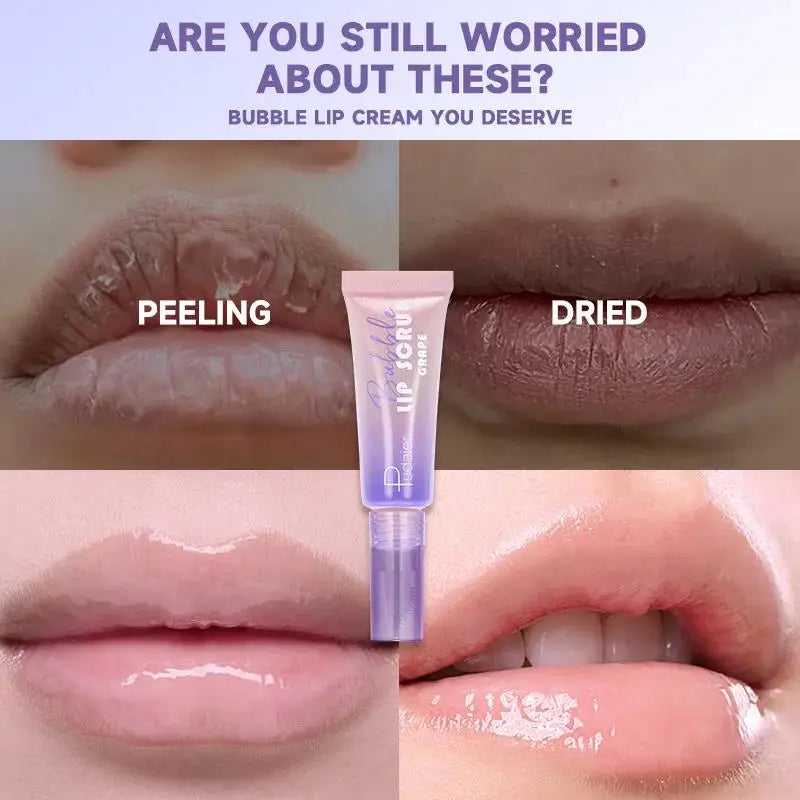 Pudaier Bubble Lip Exfoliator Foaming Scrub & Night Balm Lip Scrub Balm HIP