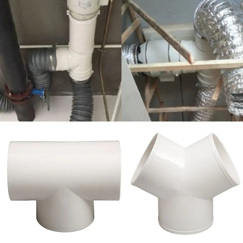 PVC T/Y Duct Connector 100/150/200mm – 3-Way Ventilation PVC Duct Connector HIP